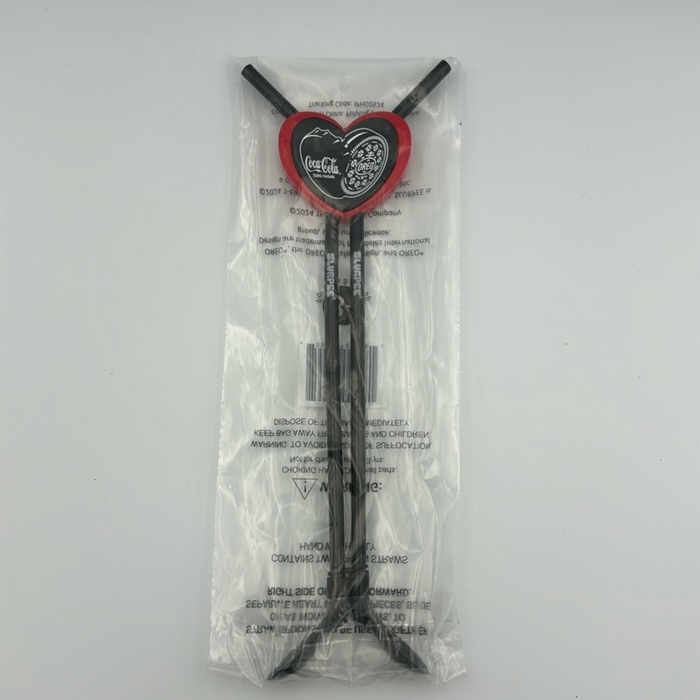 7 Eleven Coca Cola Oreo Slurpee Heart Double Scoop Straw NEW - Picture 2 of 6